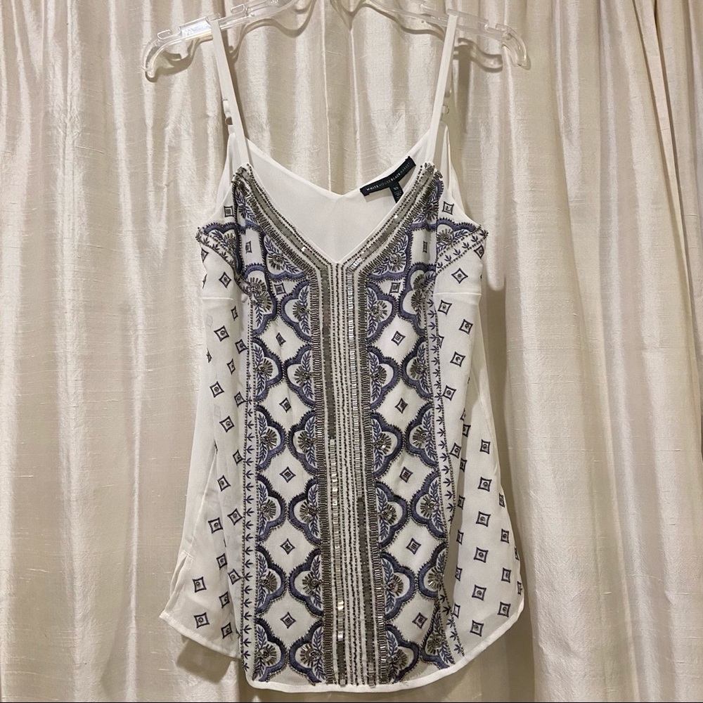 White House Black Market Beaded Tank Top